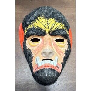 VTG 1960’s Ben Cooper Flocked Werewolf Wolfman Halloween Costume Mask